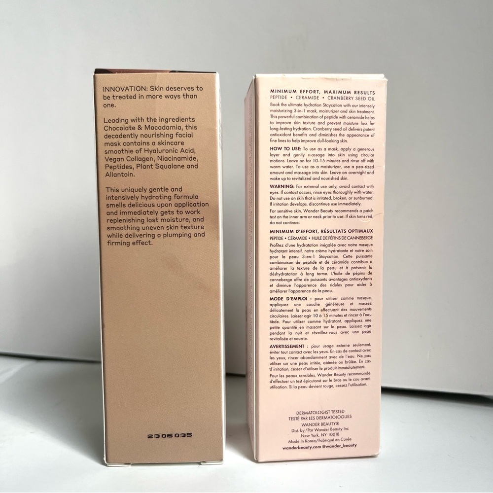 VOLITION Chocolate Macadamia Hydrating Mask & Wander Staycation Mask Bundle NWT - Picture 2 of 4